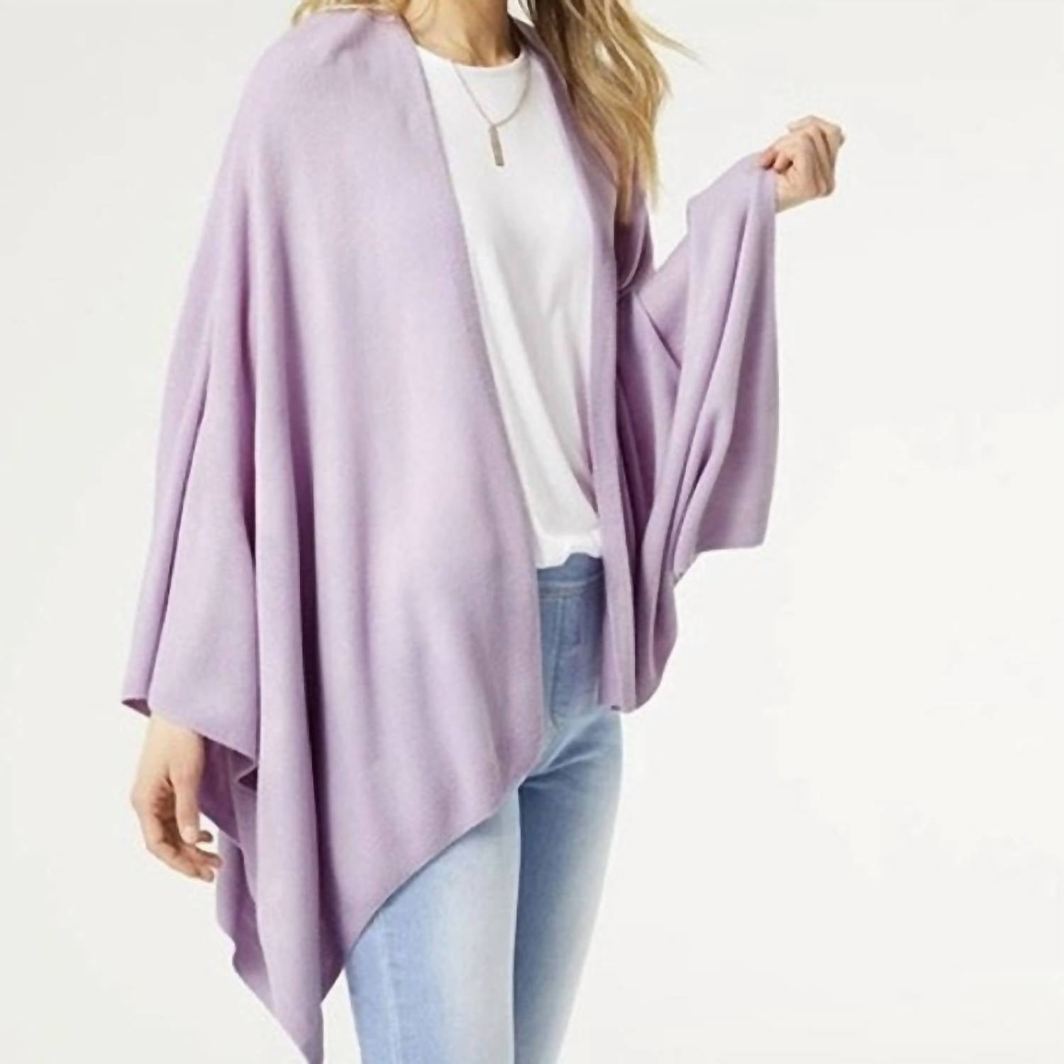 Coco + Carmen - Lightweight Knit Wrap Shawl - accessories - acrylic - pink