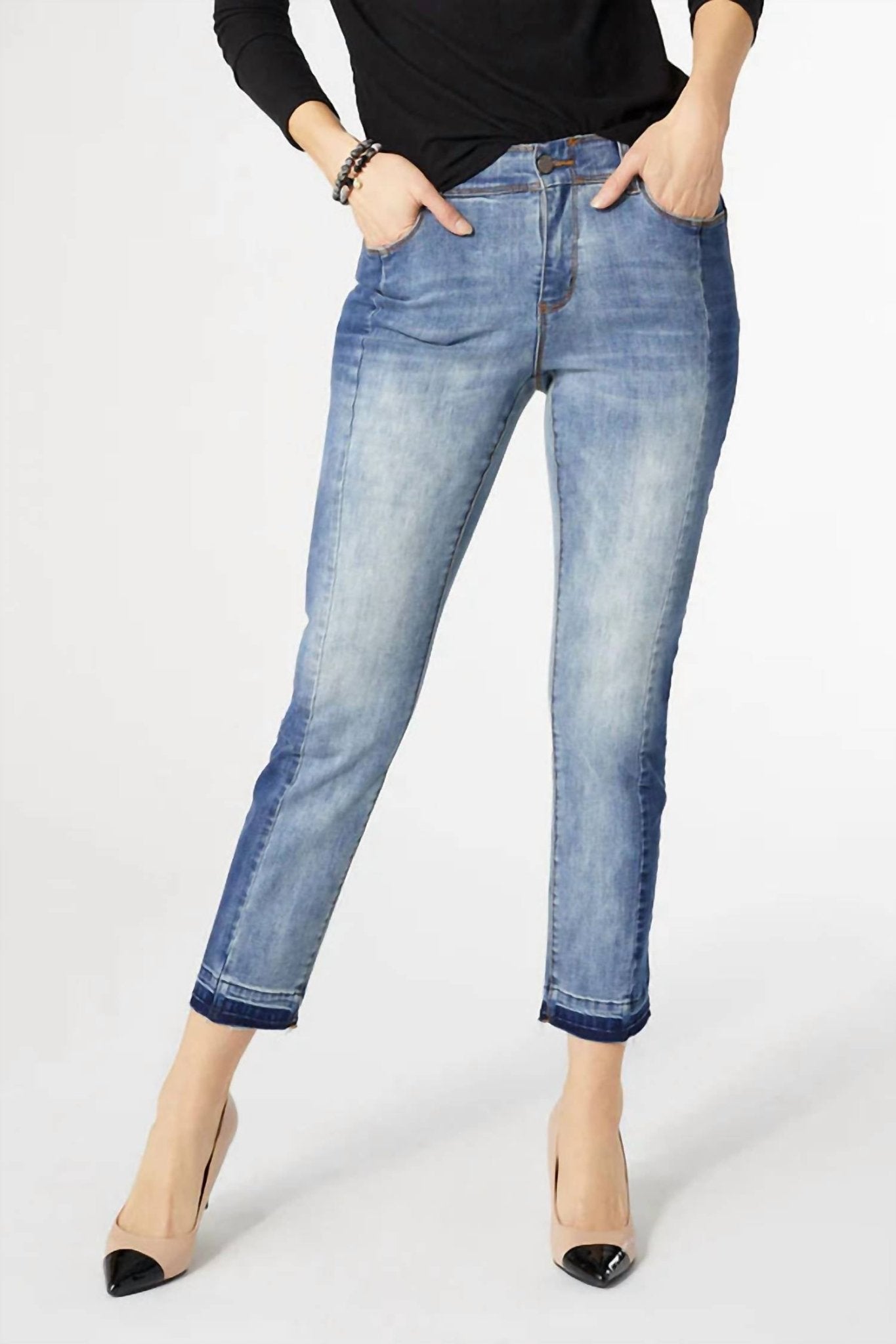 Coco + Carmen - Omg Zoey Zip Jeans - ankle - blue - clothing