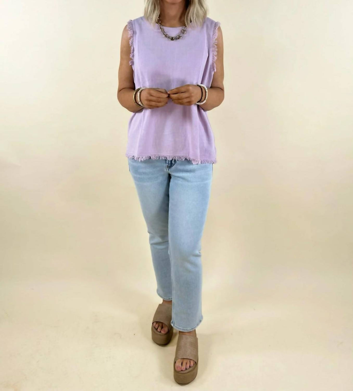 Coco + Carmen - Sloane Button Back Tank Top