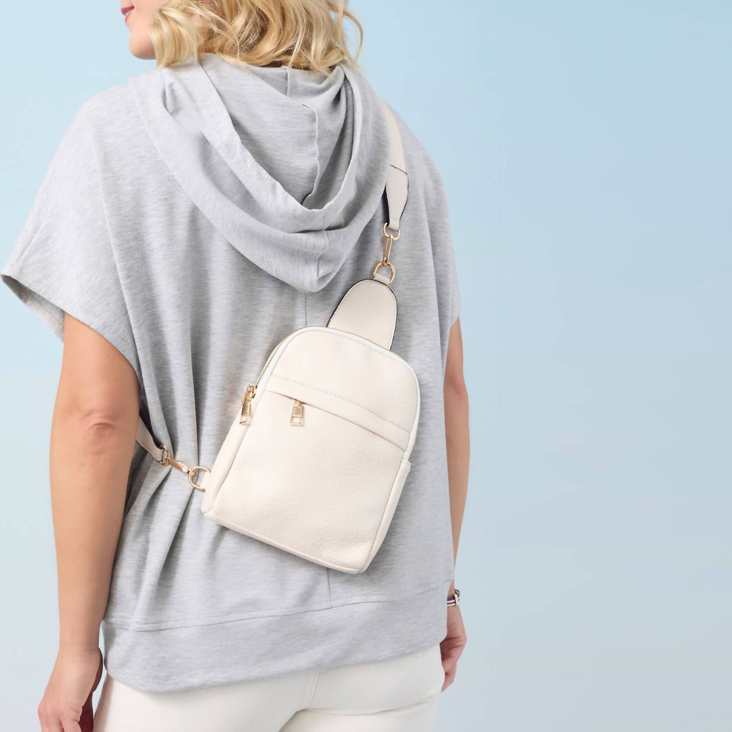 Coco + Carmen - Vintage Look Americana Patriotic Hooded Top - clothing - graphic - grey