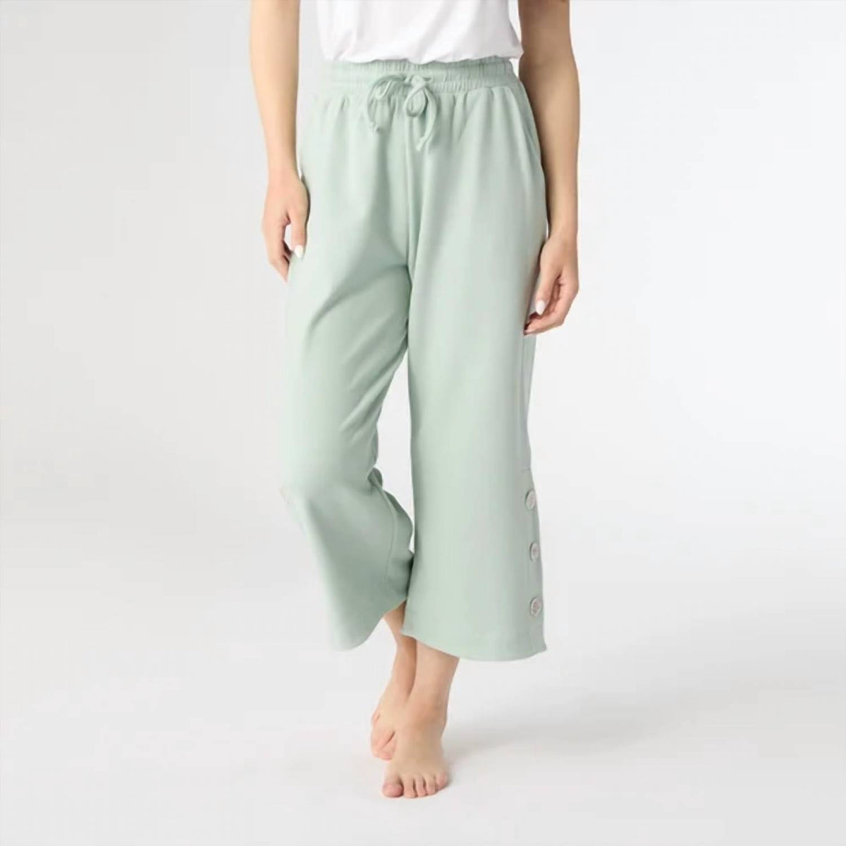 Coco + Carmen - Weekend Brushed Button Crop Pants