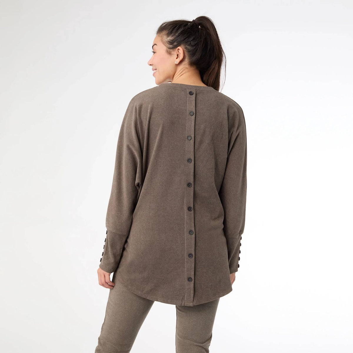 Coco + Carmen - Weekend Brushed Sweater with Button Back