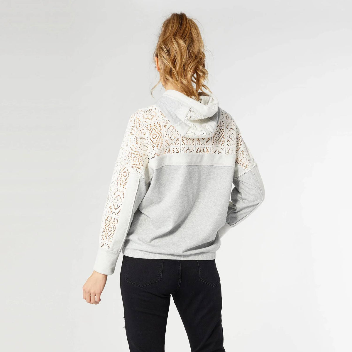 Coco + Carmen - Wynter Lace Panels Hooded Sweatshirt