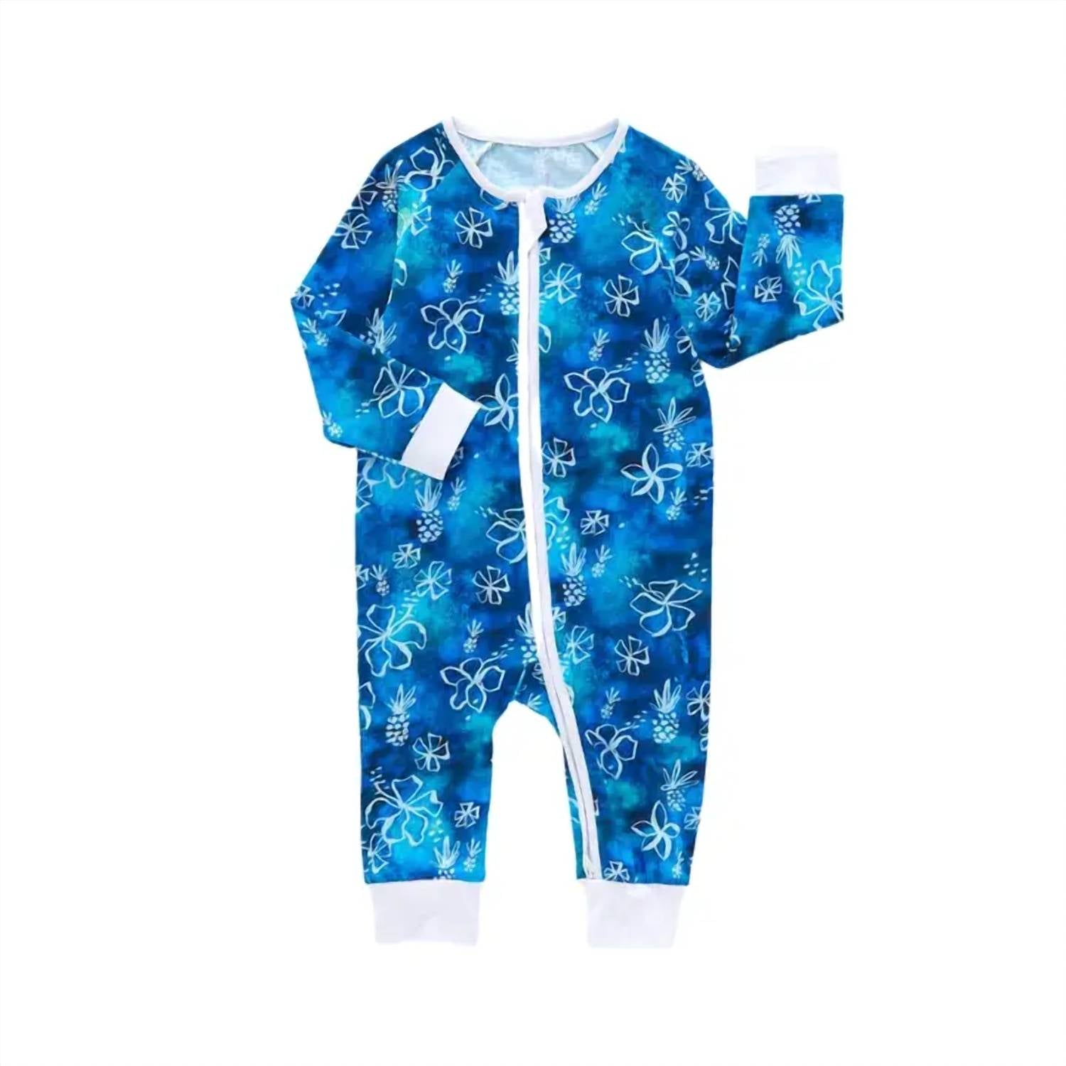 Coco Moon Hawaii - Baby Zip Romper - blue - clothing - footies