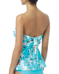 Coco Reef - Cliff Rose Larimar D - cup Underwire Convertible Five - way Tankini Top - bikinis - blue - clothing