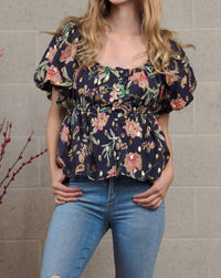 Collective Rack - Floral Puffed Button-down