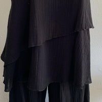 Color Me Cotton - Double Layer Tank Top - black - clothing - cotton