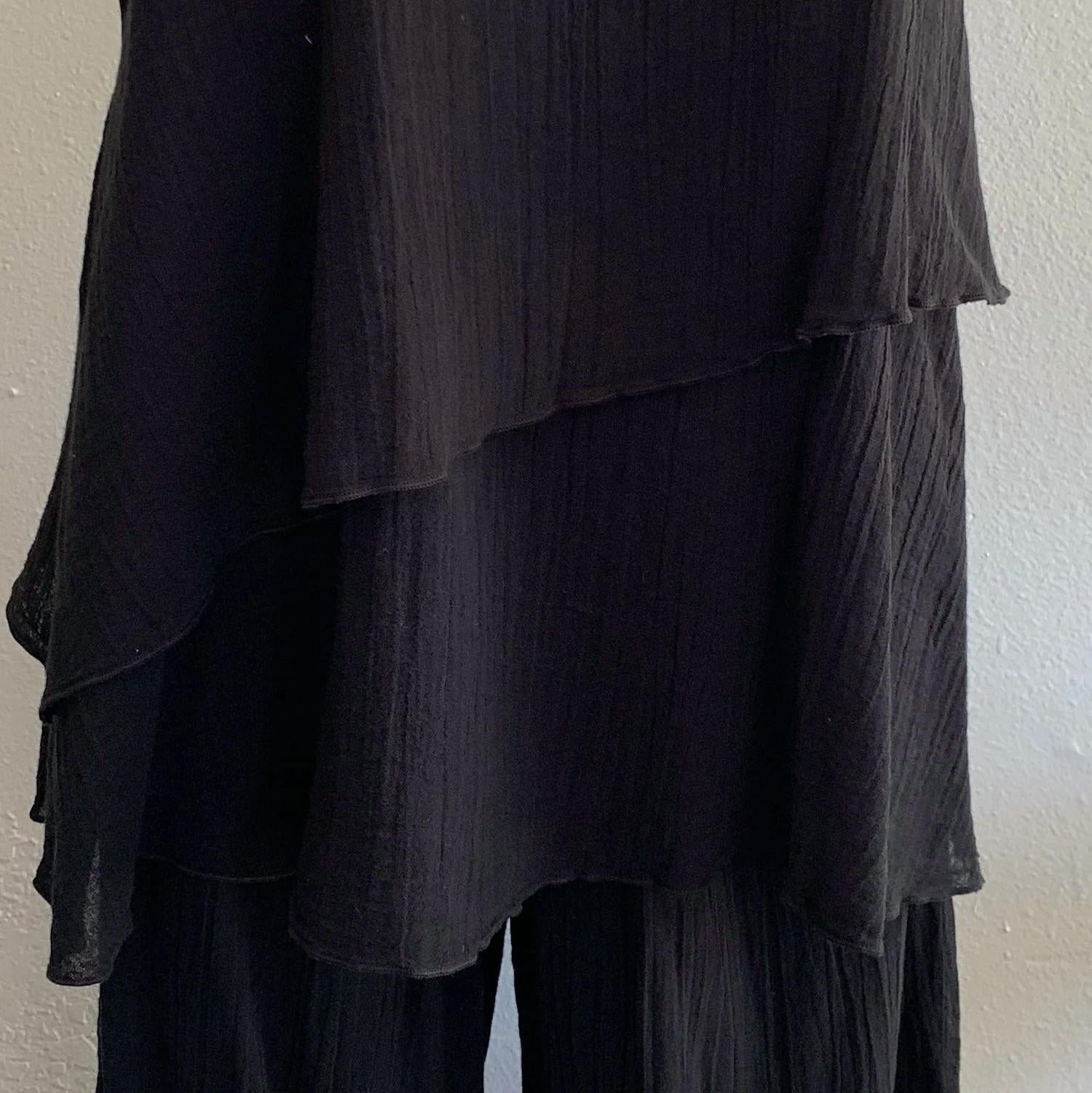 Color Me Cotton - Double Layer Tank Top - black - clothing - cotton