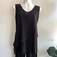 Color Me Cotton - Double Layer Tank Top - black - clothing - cotton