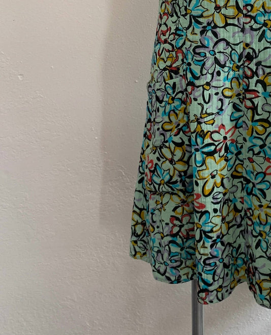 Color Me Cotton - V - neck Floral Dress - clothing - collection:vacationdresses(Auto) - dresses