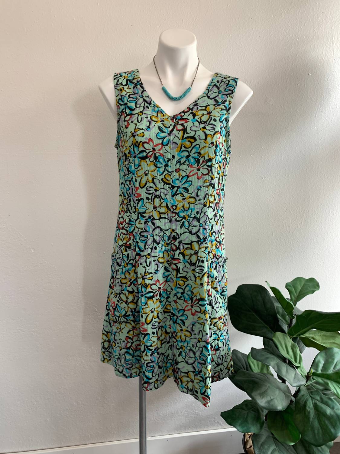 Color Me Cotton - V - neck Floral Dress - clothing - collection:vacationdresses(Auto) - dresses