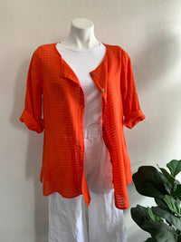 Color Me Cotton - Windowpane Tunic - clothing - cotton - orange
