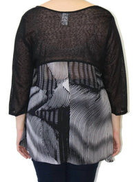 Colors By Caribe - Chiffon Slub Top - black - blouses - clothing