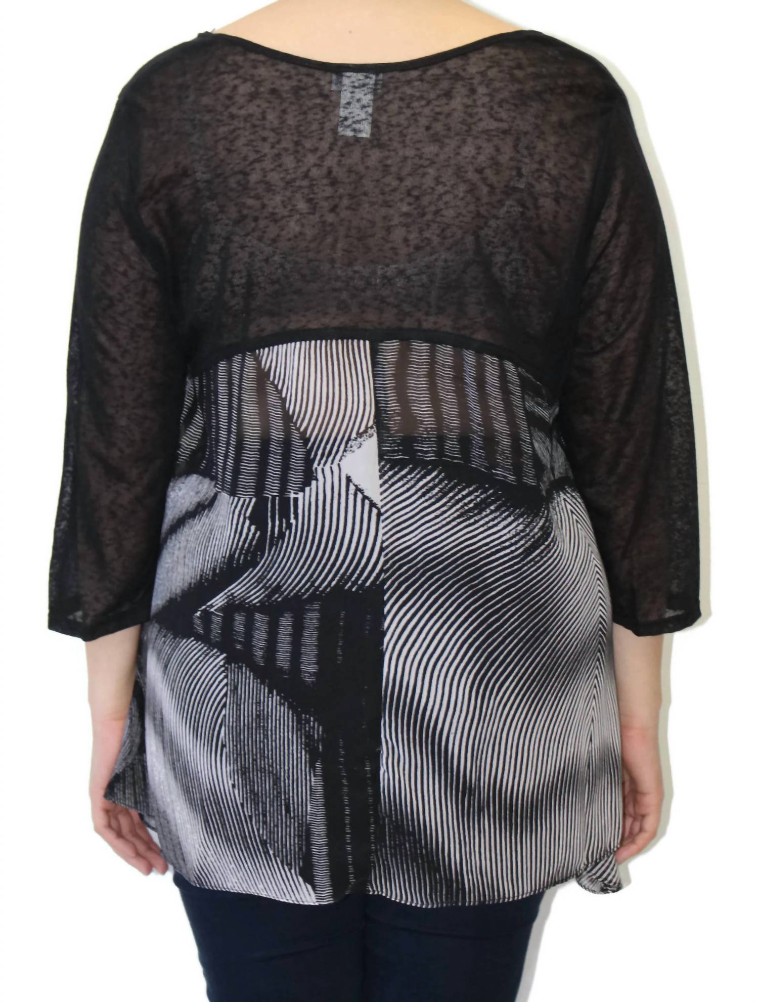 Colors By Caribe - Chiffon Slub Top - black - blouses - clothing
