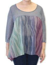 Colors By Caribe - Chiffon Slub Top - blouses - clothing - grey