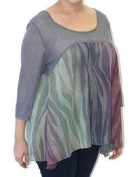 Colors By Caribe - Chiffon Slub Top - blouses - clothing - grey