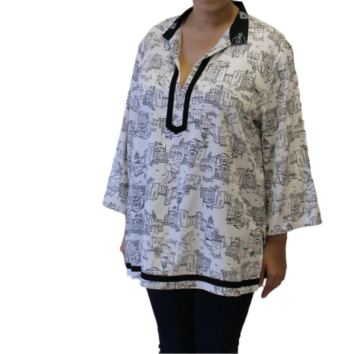 Colors By Caribe - Contrast Trim Top -plus