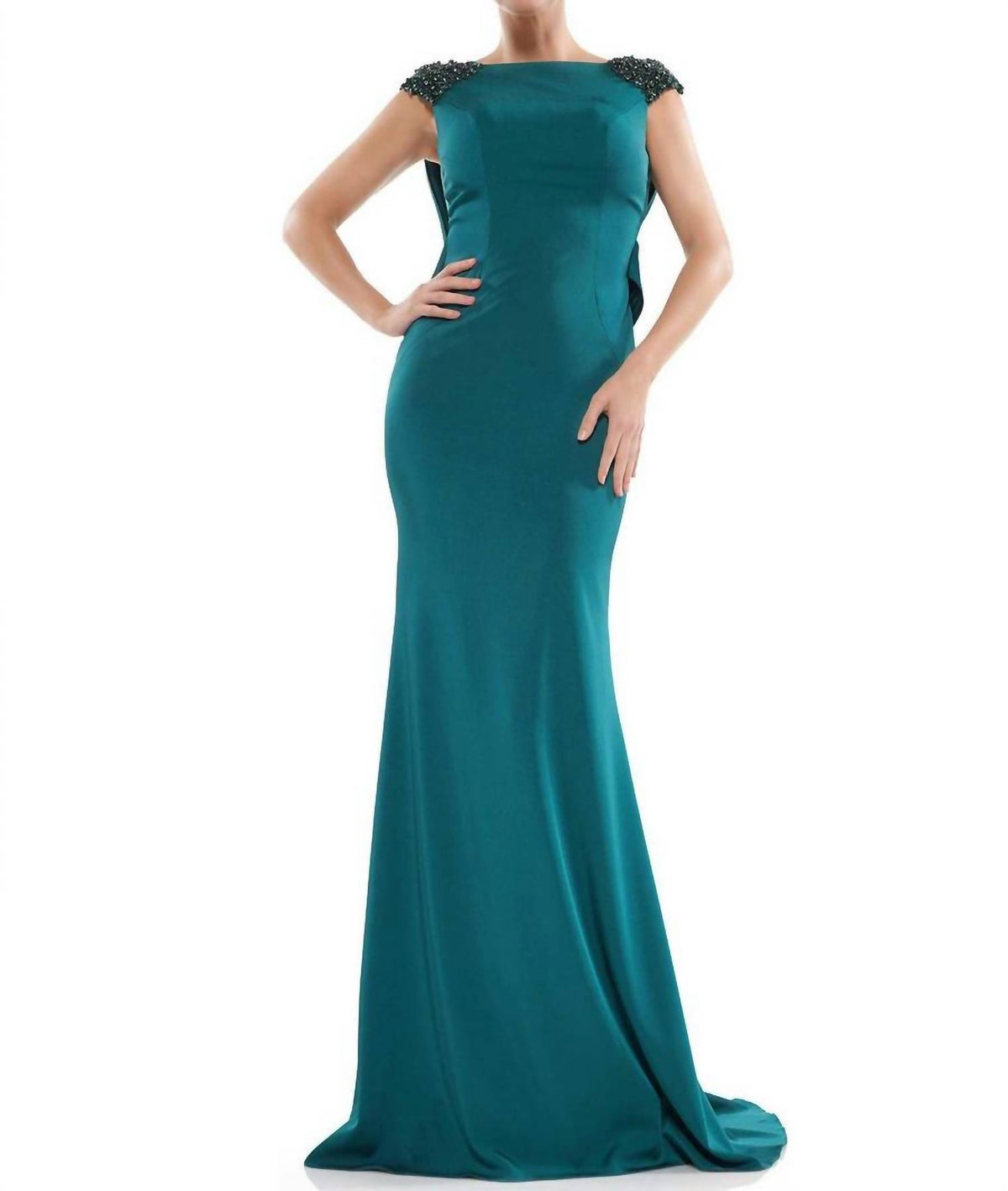 Colors Dress - Beaded Shoulder Gown