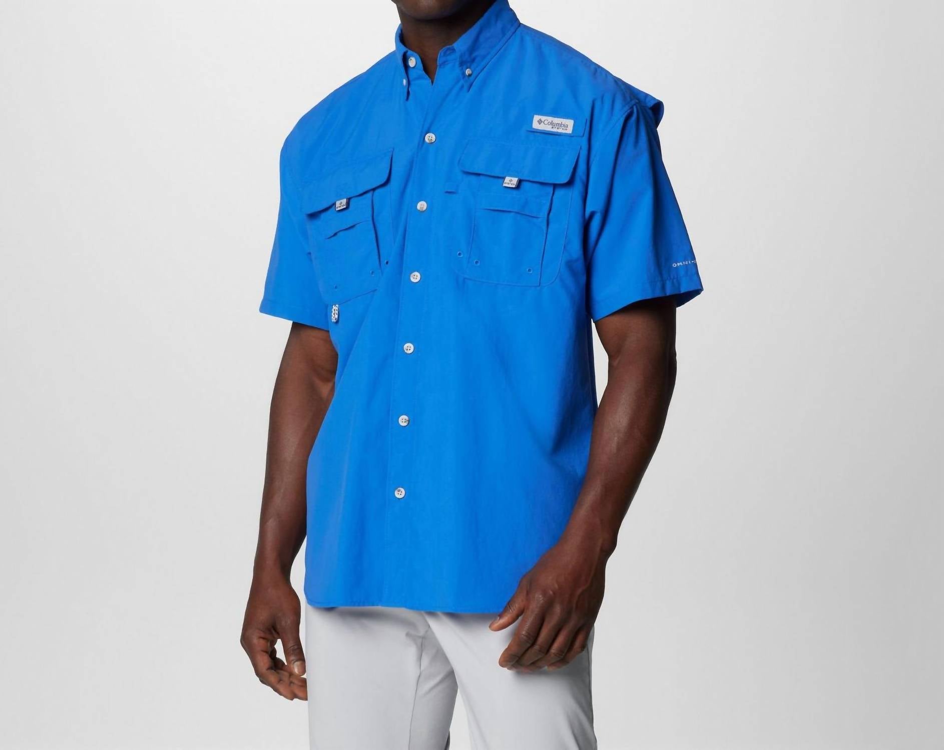 Columbia - Bahama Ii Short Sleeve Shirt - blue - clothing - men