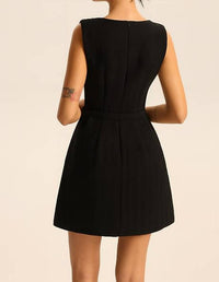 Commense - Belted Tweed Dress