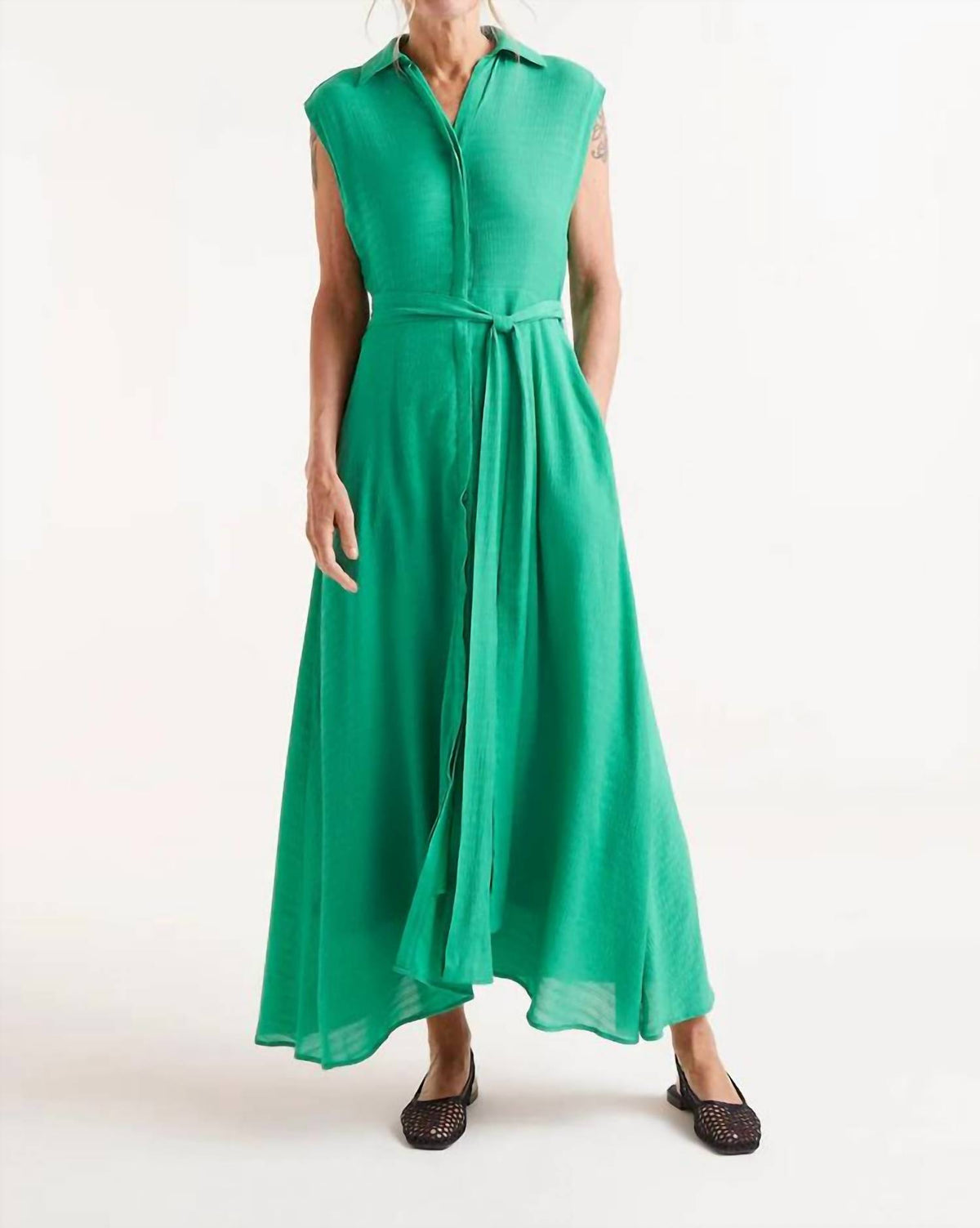 Compania Fantastica - Collared Woven Maxi Dress