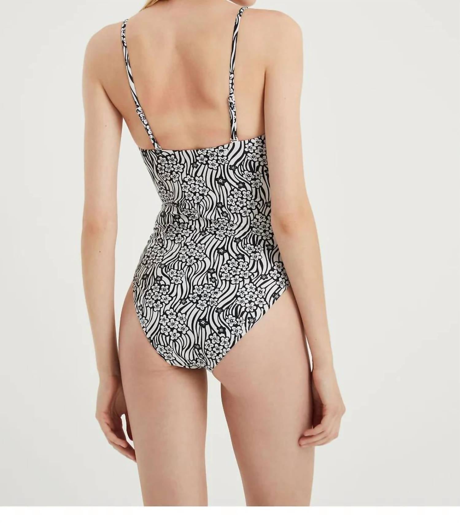 Compania Fantastica - Floral Print Swimsuit - black - clothing - floral