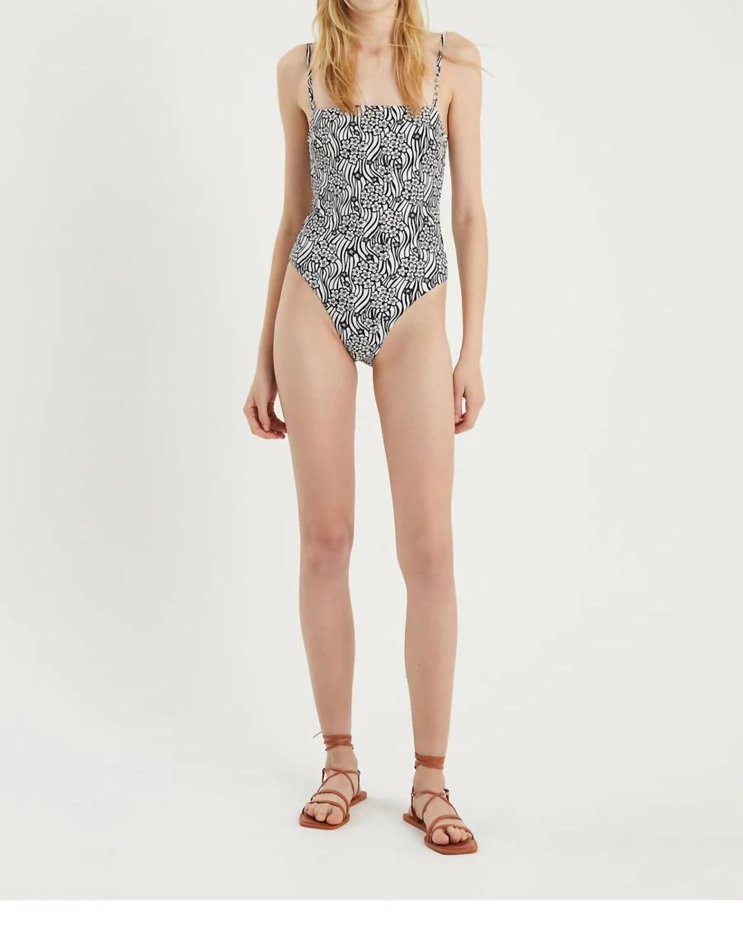 Compania Fantastica - Floral Print Swimsuit - black - clothing - floral