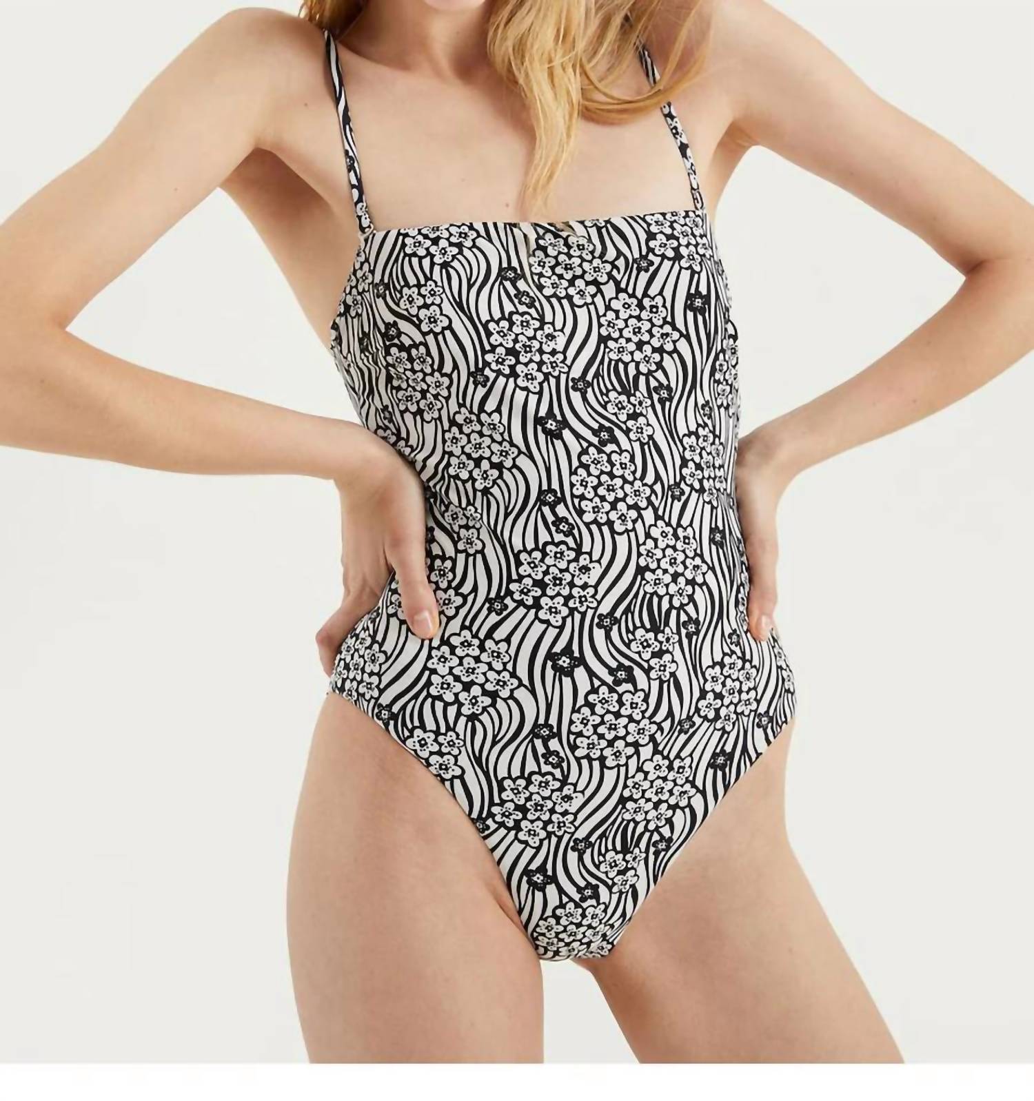 Compania Fantastica - Floral Print Swimsuit - black - clothing - floral