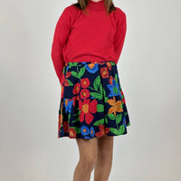 Compania Fantastica - Girl's Adria Floral Skirt - blue - bottoms - clothing