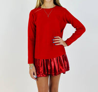 Compania Fantastica - Girl's Boxy Knit Sweater - clothing - kids - red