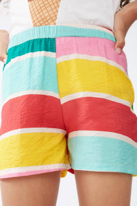 Compania Fantastica - Girl's Colour Wave Striped Print Short - bottoms - clothing - kids