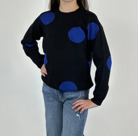 Compania Fantastica - Girl's Dots Sweater - blue - clothing - kids