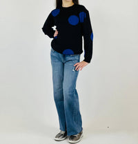 Compania Fantastica - Girl's Dots Sweater - blue - clothing - kids