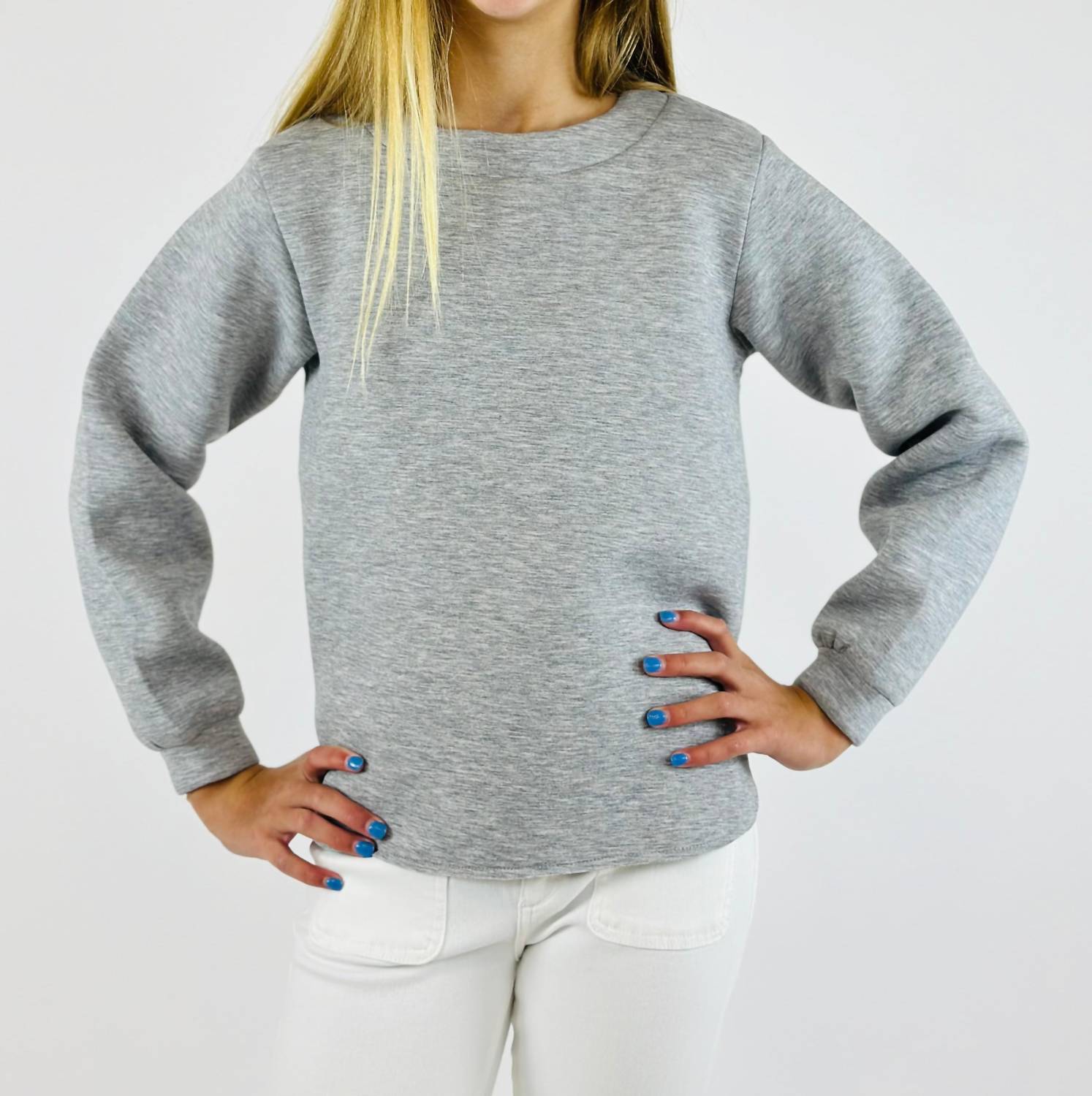 Compania Fantastica - Girl's Neoprene Sweatshirt - clothing - grey - hoodies