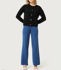 Compania Fantastica - Straight Knit Pants - blue - clothing - pants