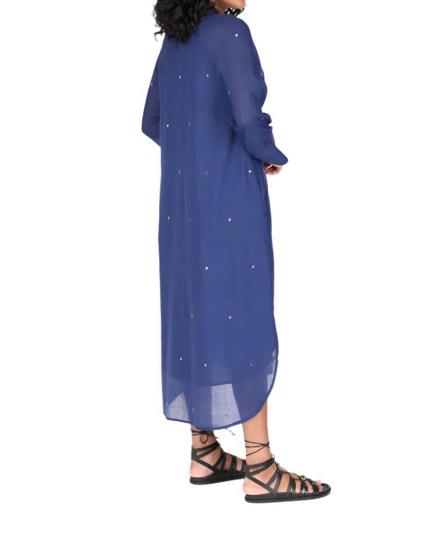 Conditions Apply - Women's Elin Handwoven Shirt Dress - blue - clothing - dresses