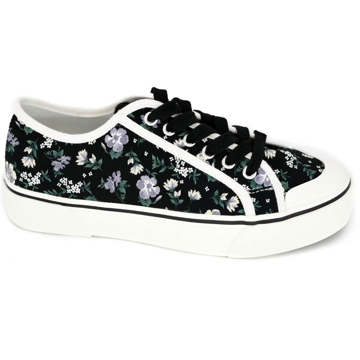 Corkys Footwear - Women's Floral Waiting List Sneakers - black - canvas - shoes