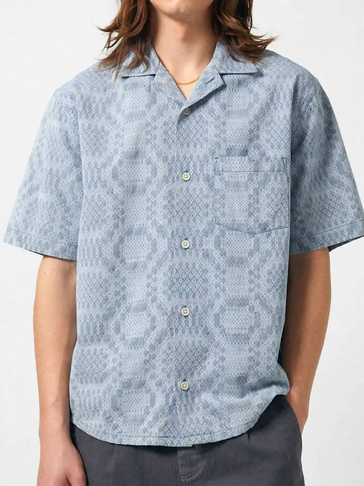 Corridor - Diamond Jacquard Short Sleeve Camp Shirt