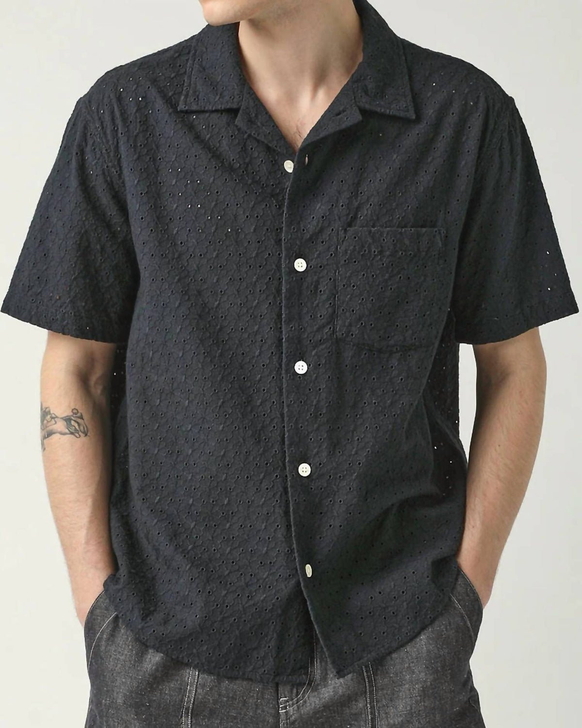 Corridor - Floral Eyelet Button Down Shirt