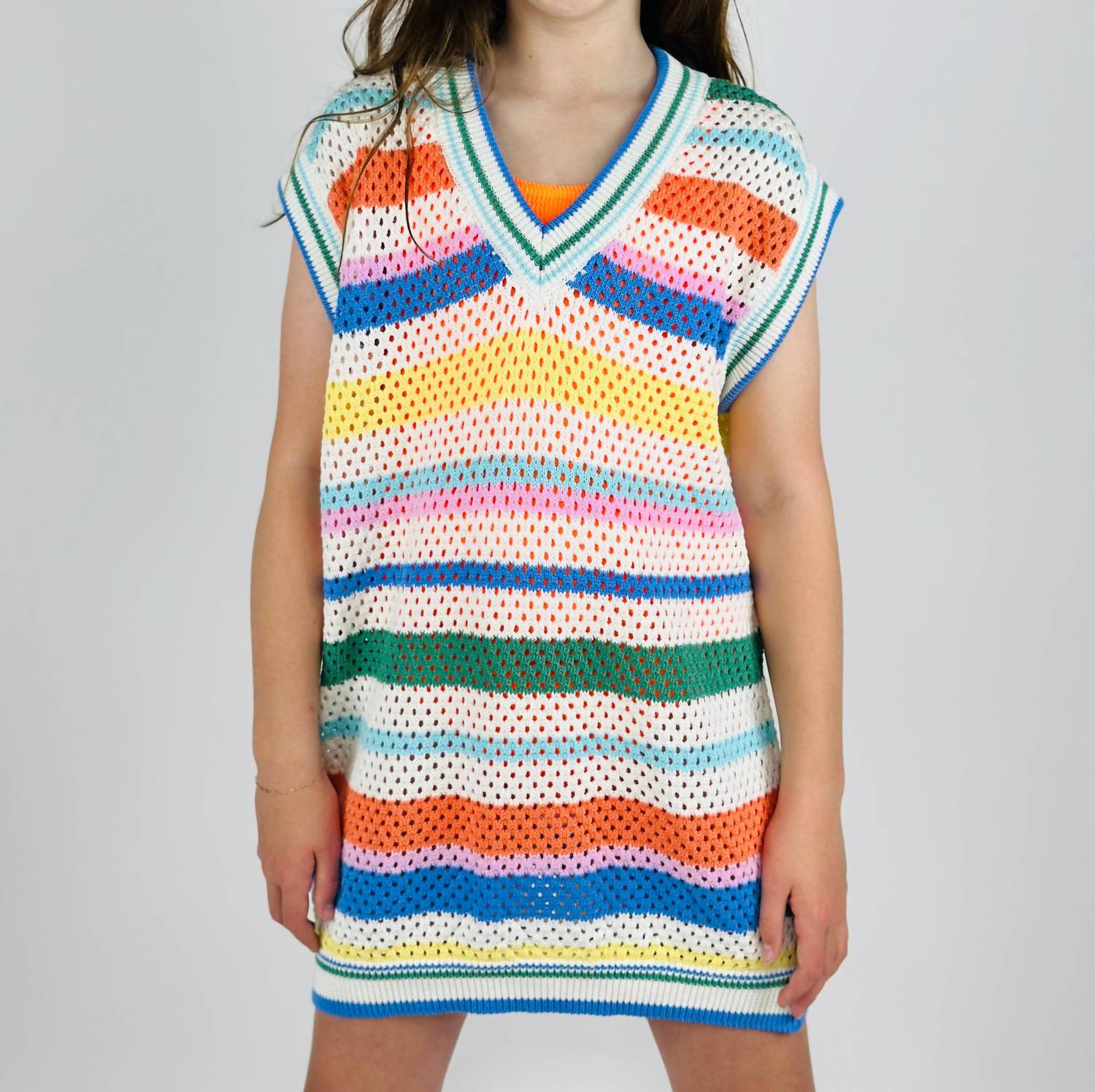 Cos I Said So - Girl's Crochet Cover Up - blue - casual - clothing