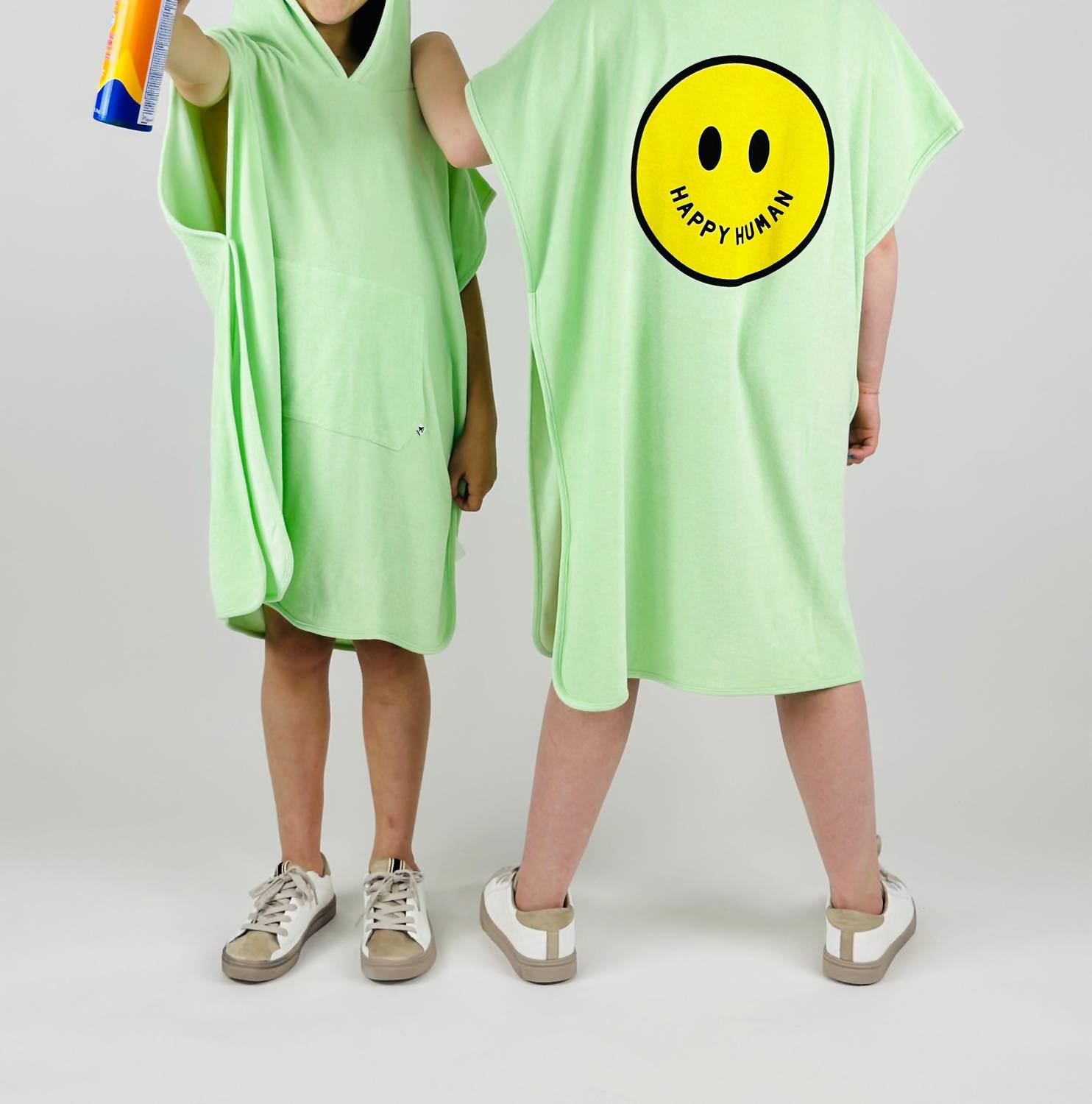 Cos I Said So - Girl's Happy Human Terry Poncho Coverup - baby - clothing - cotton
