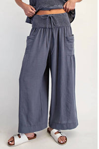 Cotierra - Baggy Wide Leg Cropped Pants