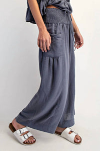 Cotierra - Baggy Wide Leg Cropped Pants