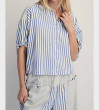 Cotierra - Boxy Striped Button Down Shirt