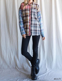 Cotton Bleu - Color Block Frayed Hem Top