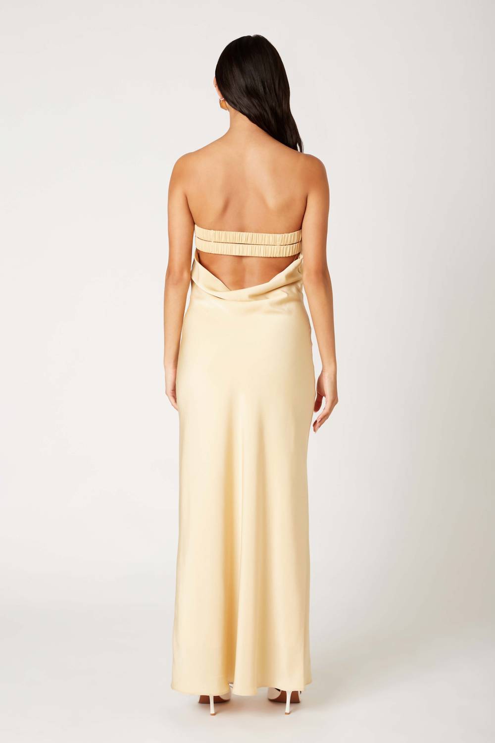 Cotton Candy - Strapless Open Back Maxi Dress