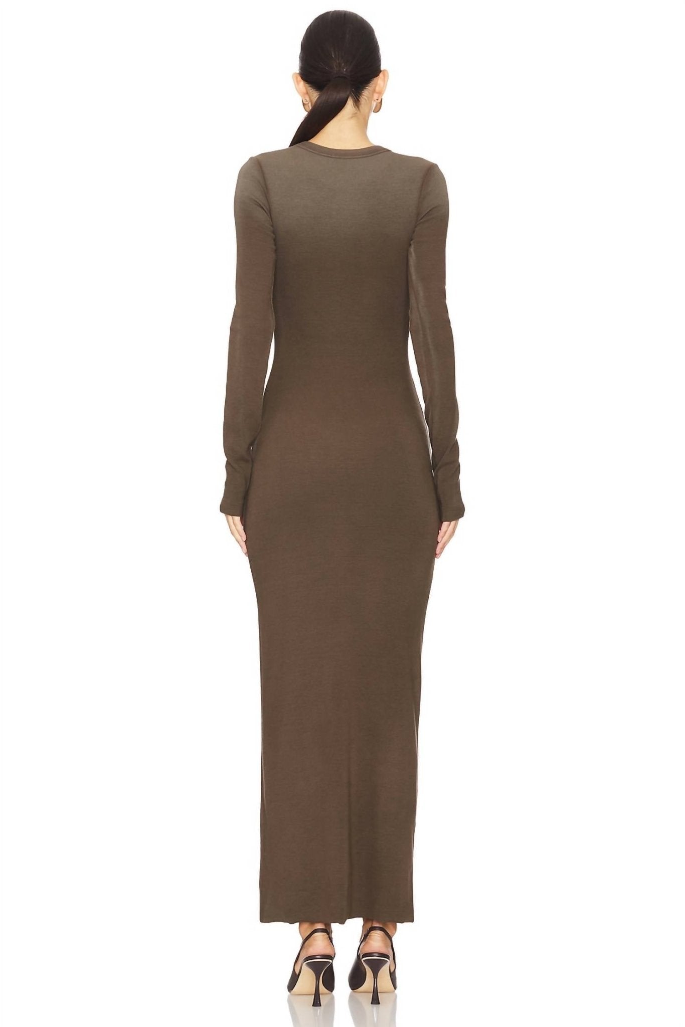 Cotton Citizen - Verona Crewneck Maxi Dress - brown - clothing - cotton - blend