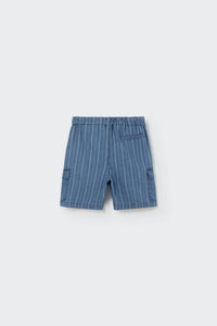 Cozmo - Kid's Leon Striped Denim Bermuda
