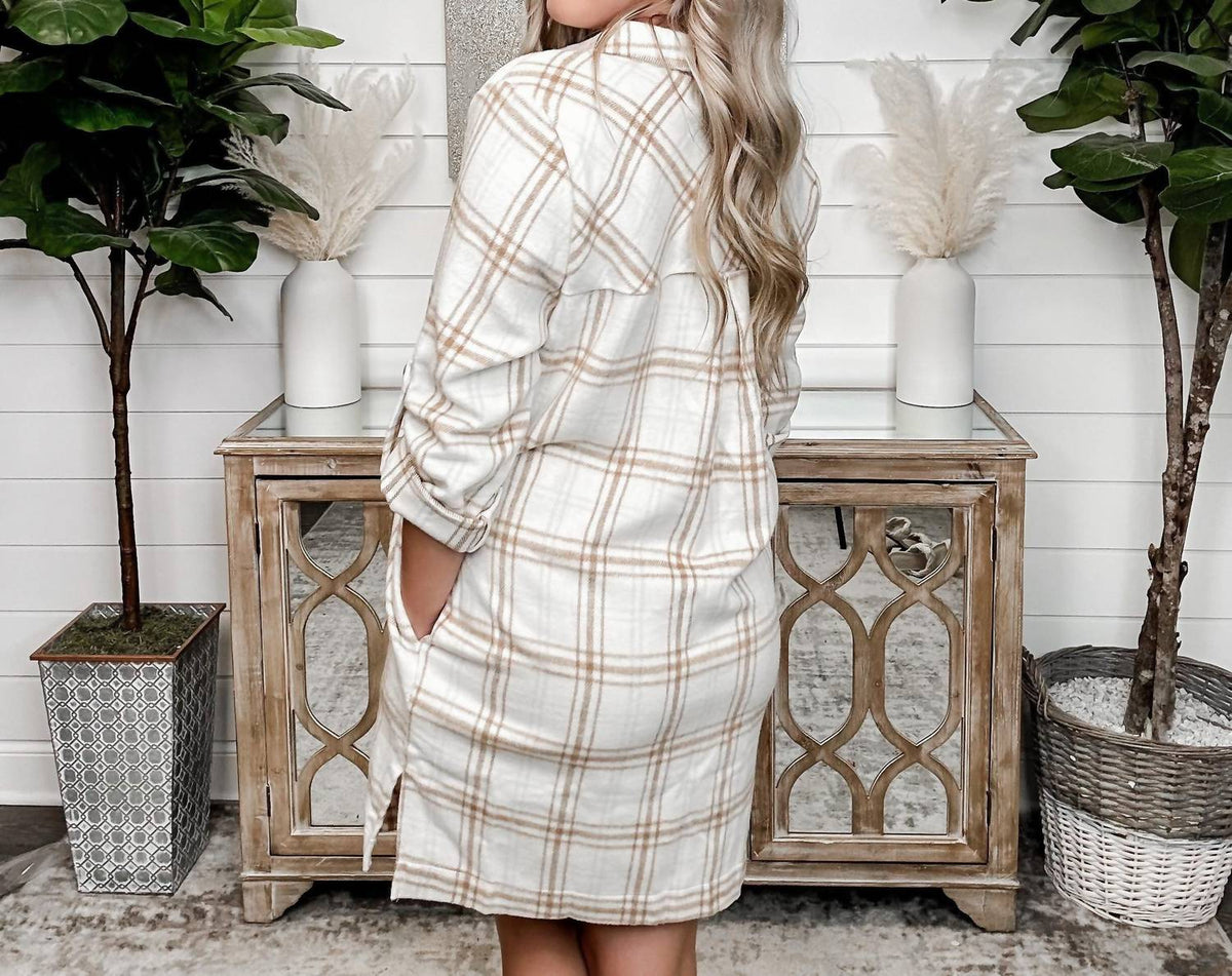 Cozy Co. - In This Moment Button Up Shacket Dress