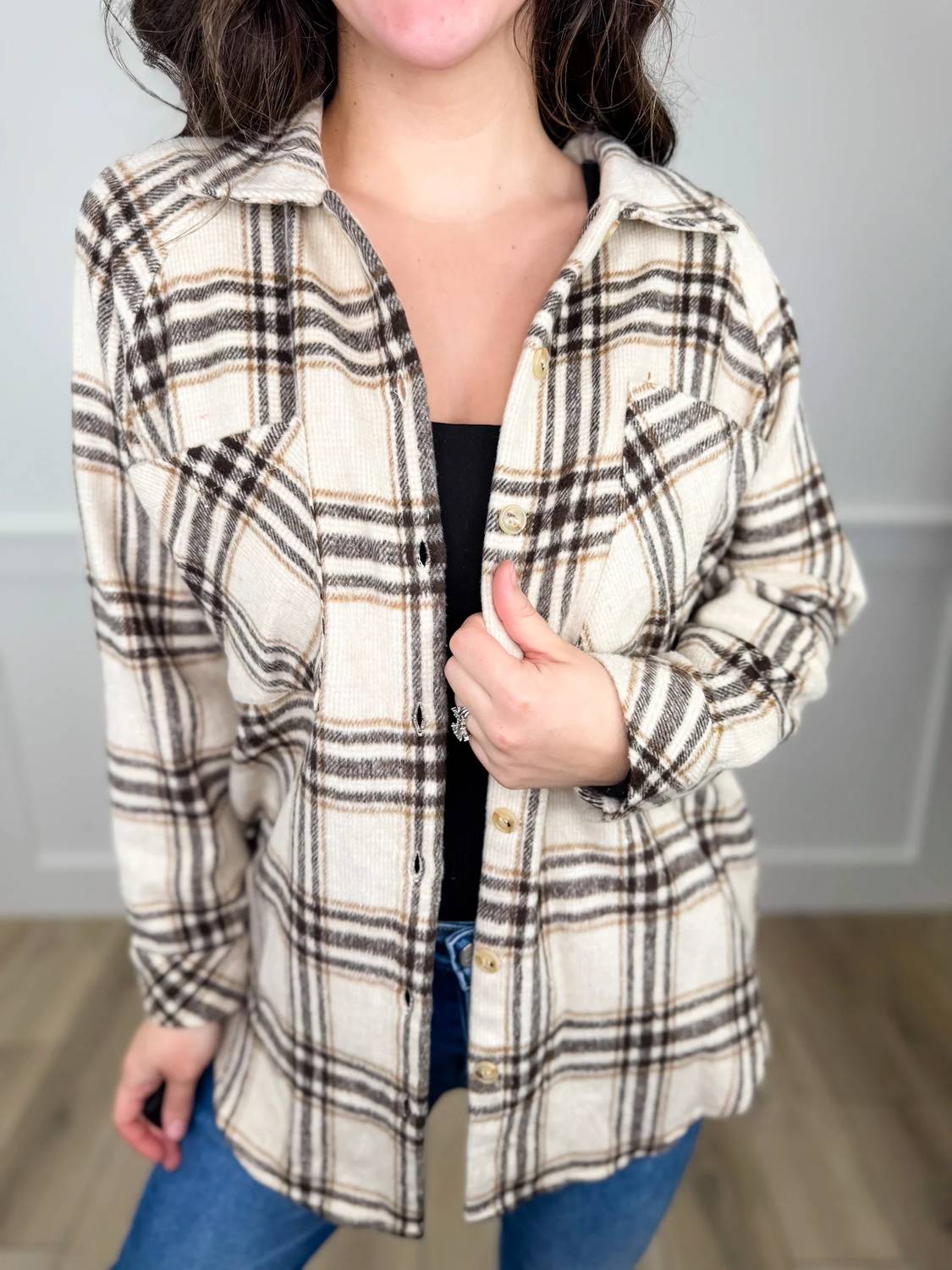 Cozy Co. - Plaid Long Sleeve Shacket